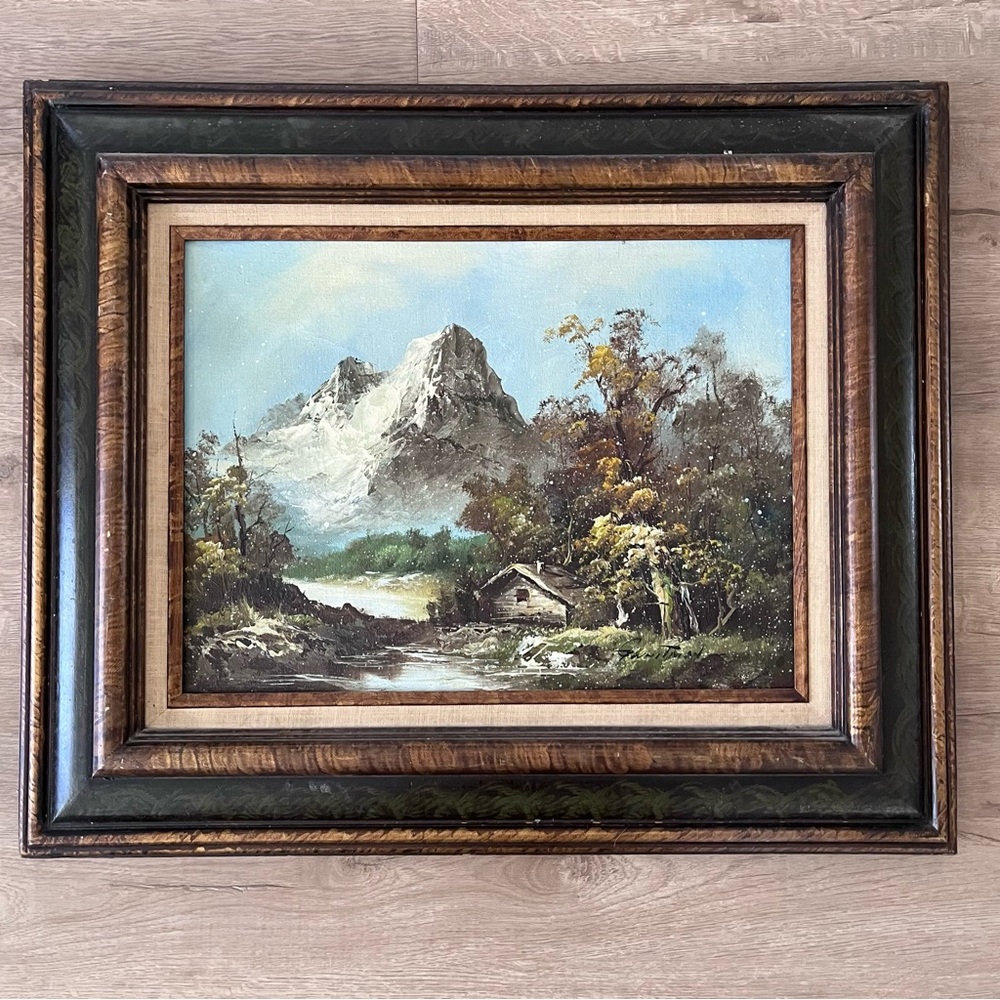 Certificate Vintage Framed Oil Painting Landscape Signed by G Whitman‎ 24”X20”